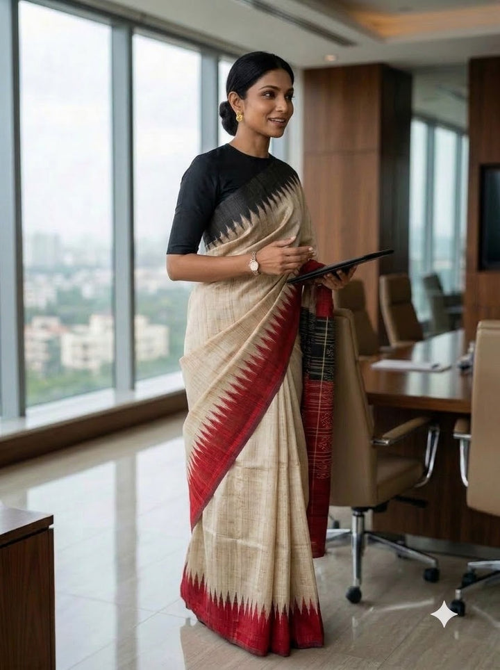 She Rules Ghicha Tussar Silk Saree
