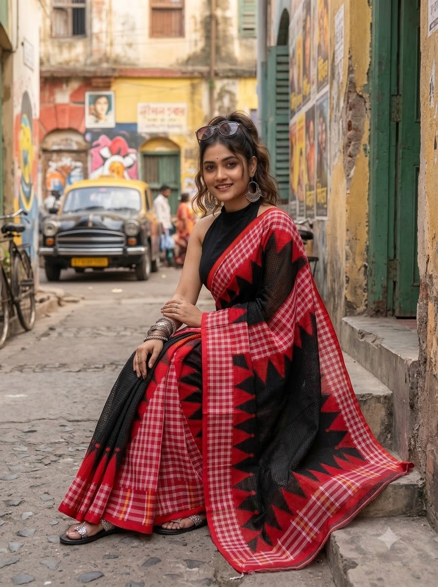 Lok Katha Nakshi Temple Saree