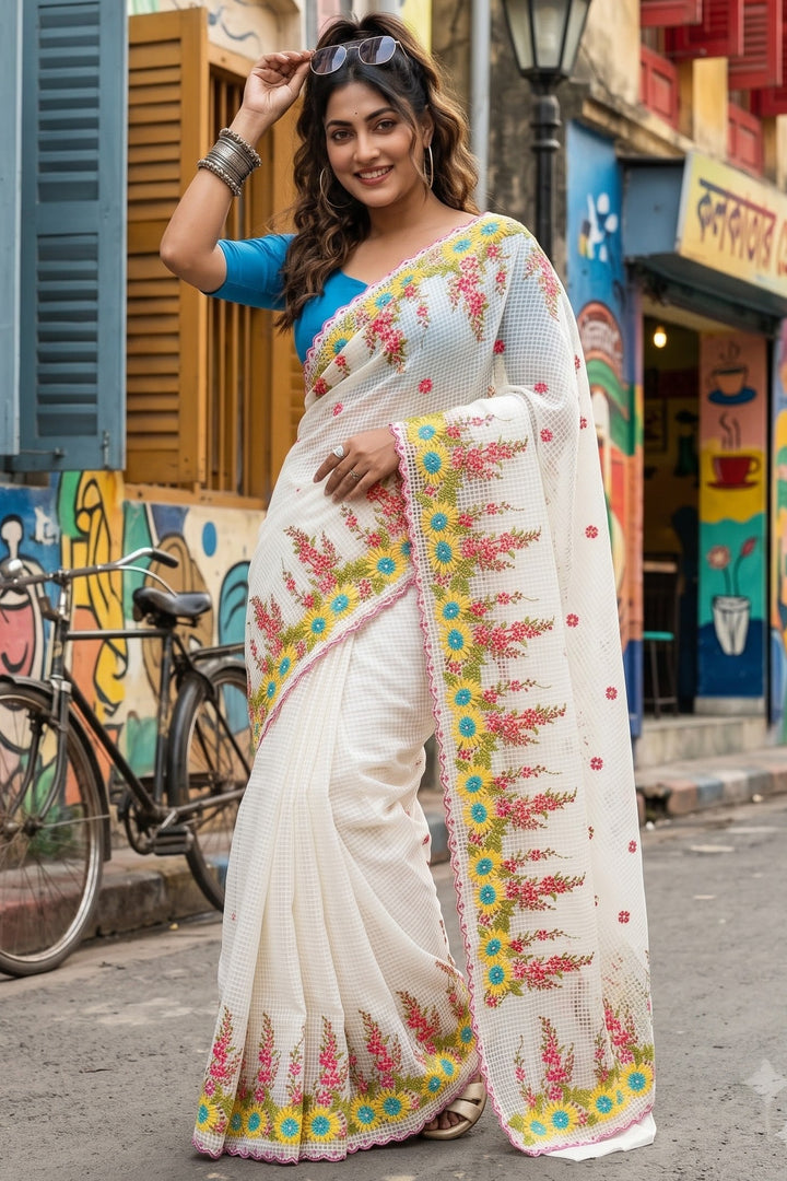 Kota Kween- Kota Saree With Embroidery work