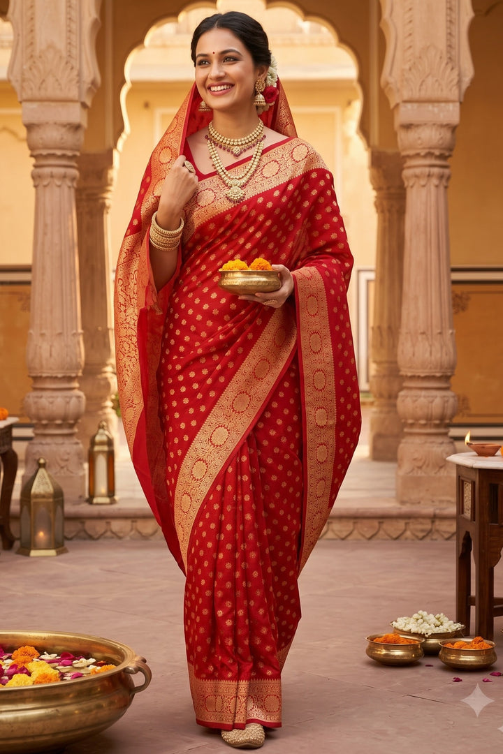 Deepavali Shringar- Banarasi Semi Georgette Soft Silk  Saree