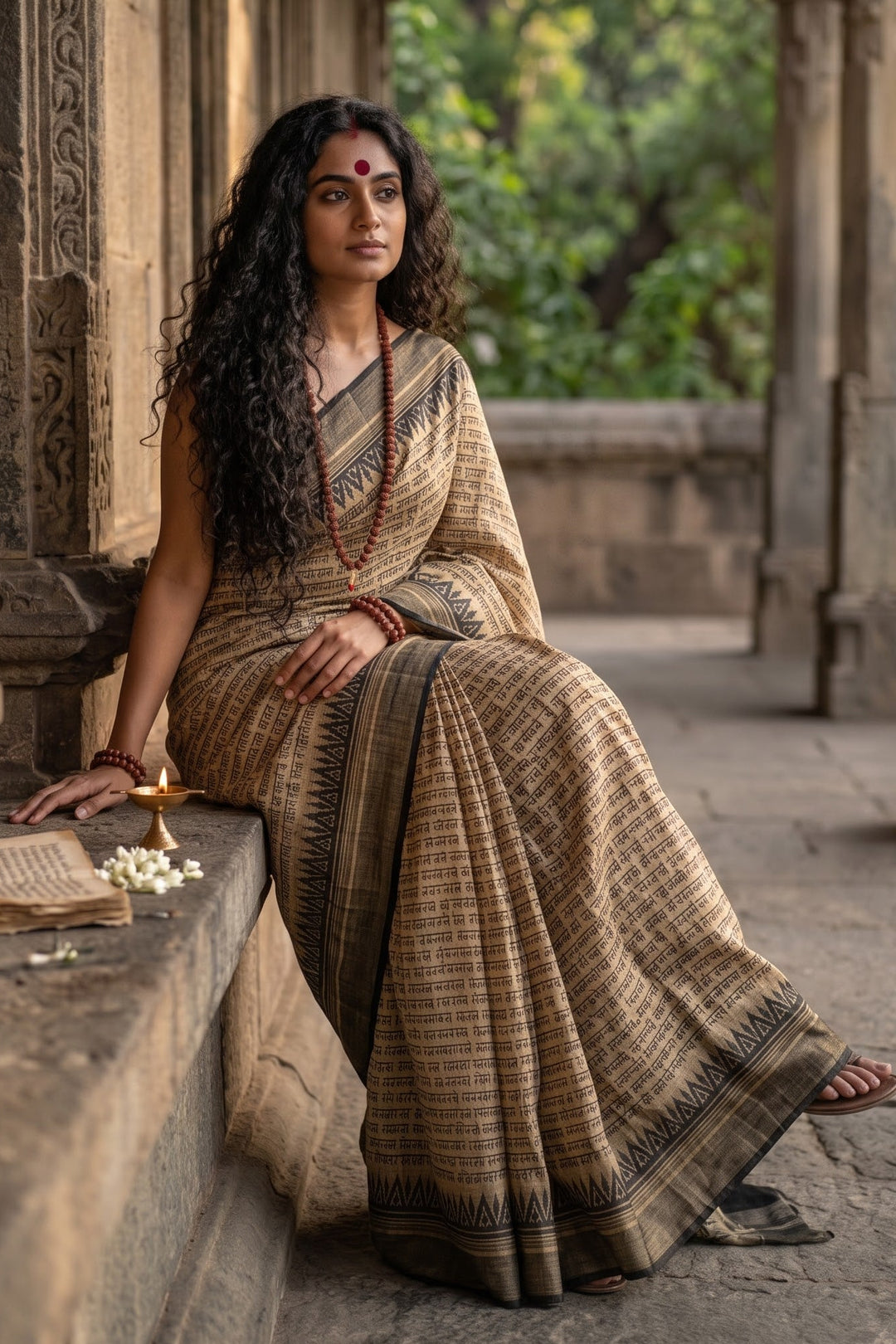 Vedic Scholar - Aabhaangi Ghicha Tussar Silk Saree