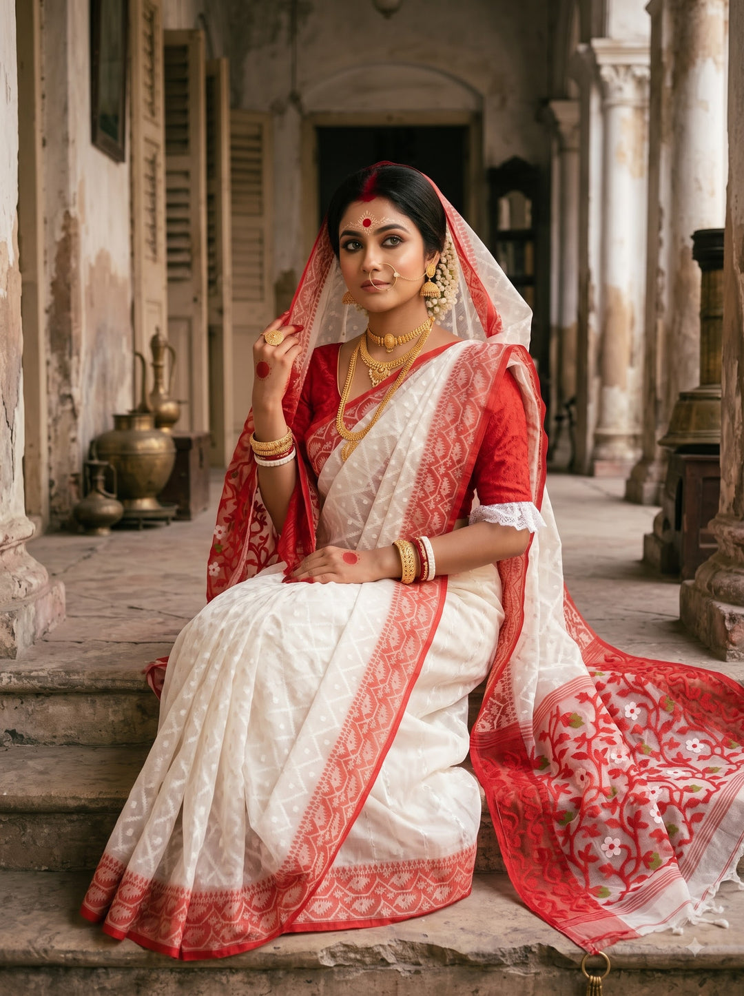 Anjali - Ashtami Special Jamdani Saree