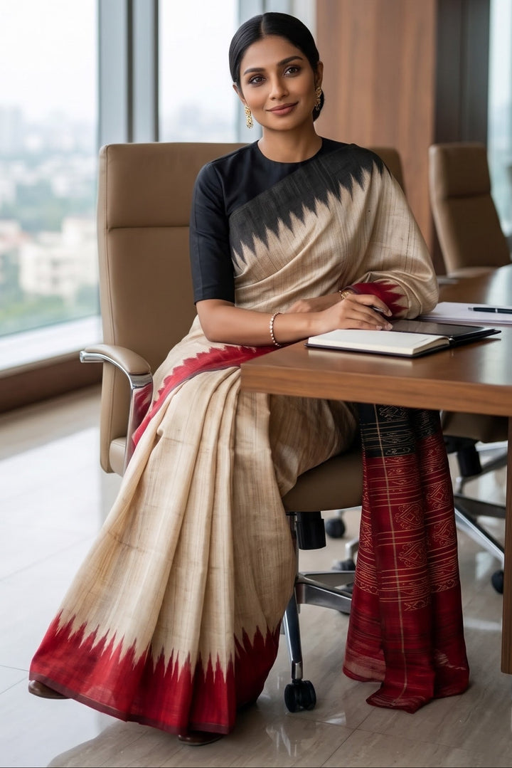 She Rules Ghicha Tussar Silk Saree