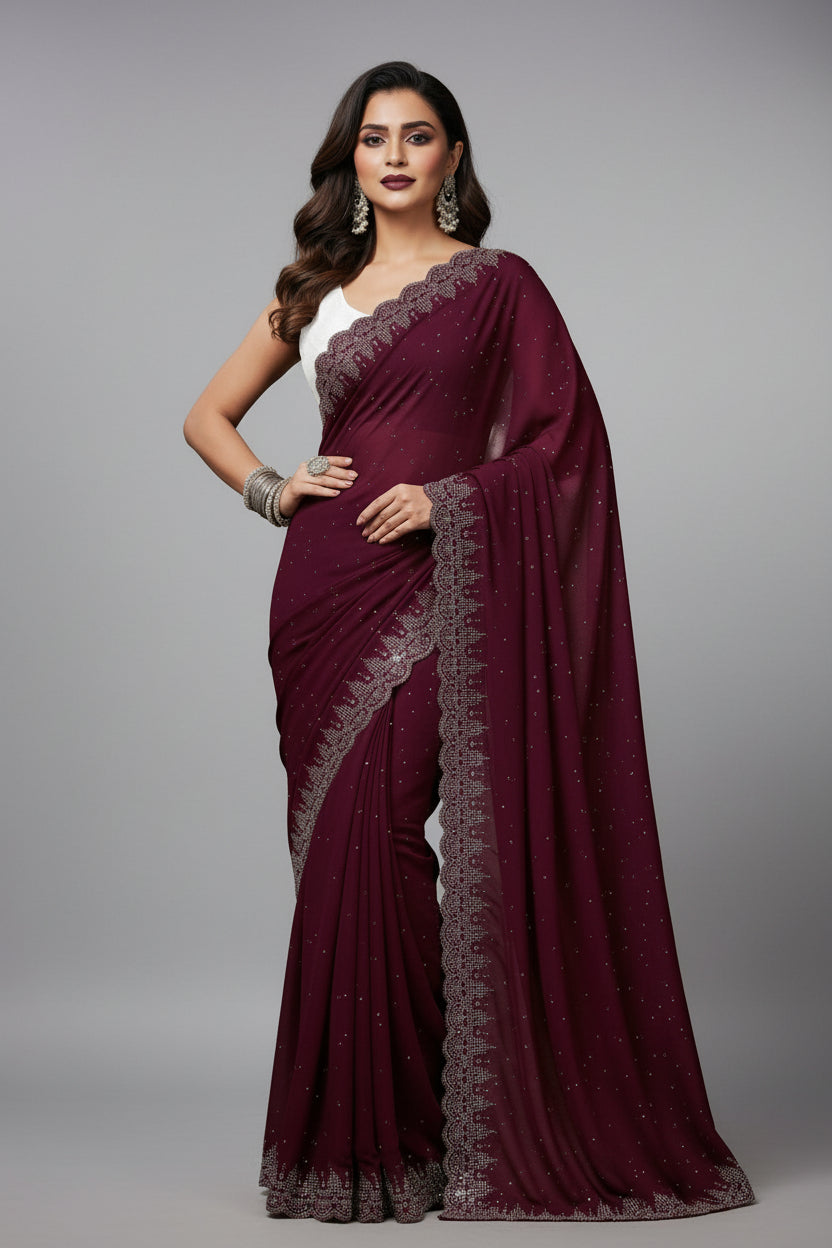 Sparkle with Glamour (Georgette Saree)