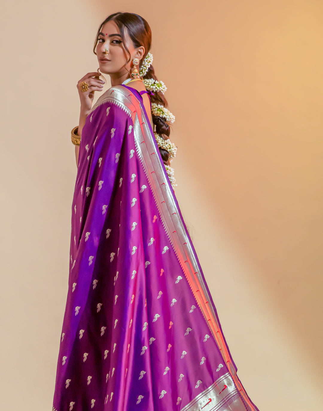 French Violet Paithani Sarees