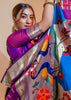 French Violet Paithani Sarees