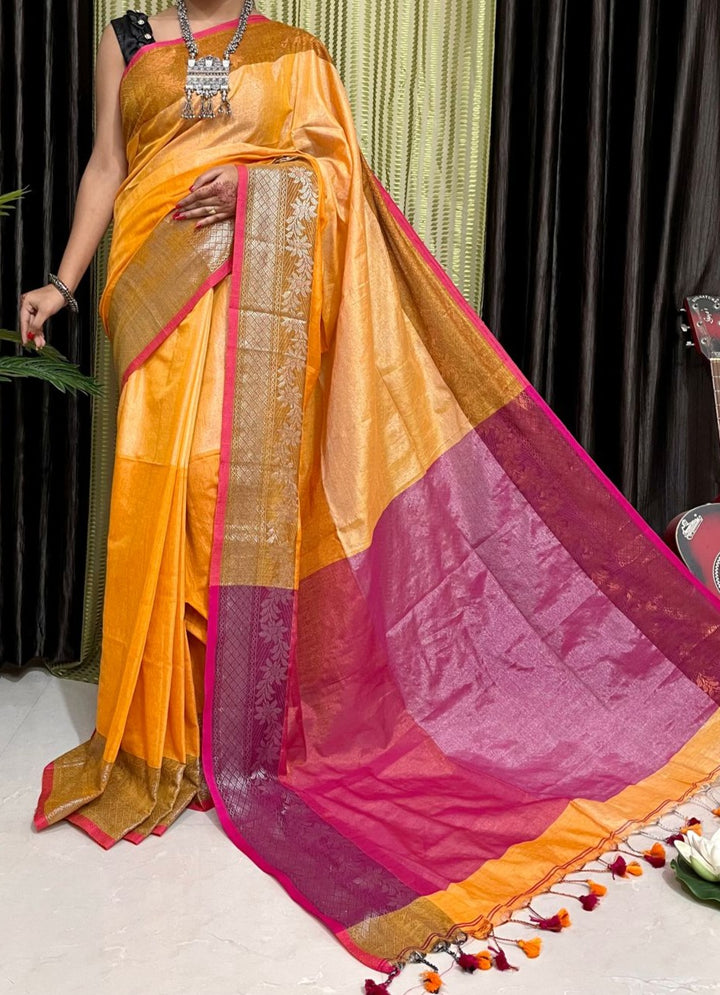 Mystique Tissue Khadi Saree