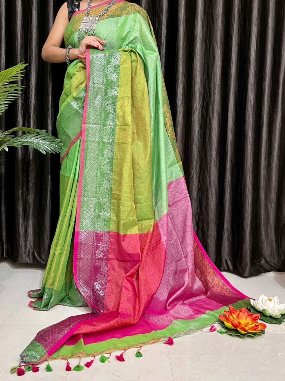 Mystique Tissue Khadi Saree