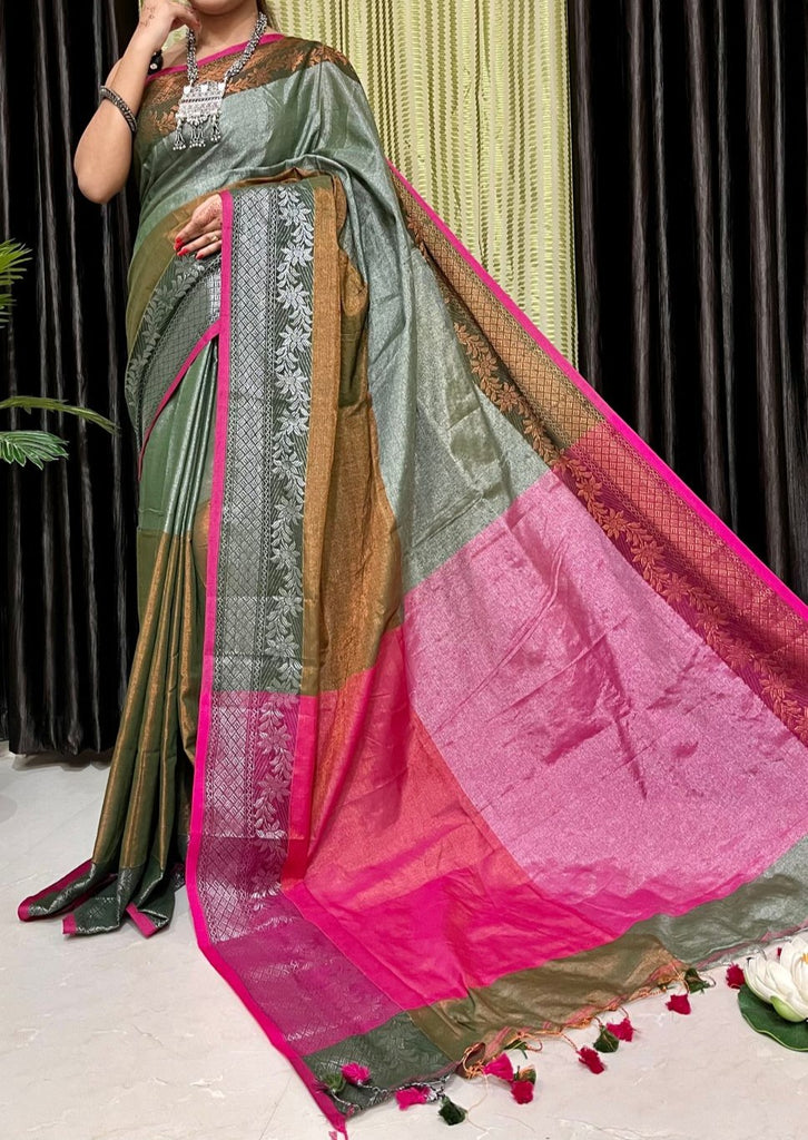 Mystique Tissue Khadi Saree