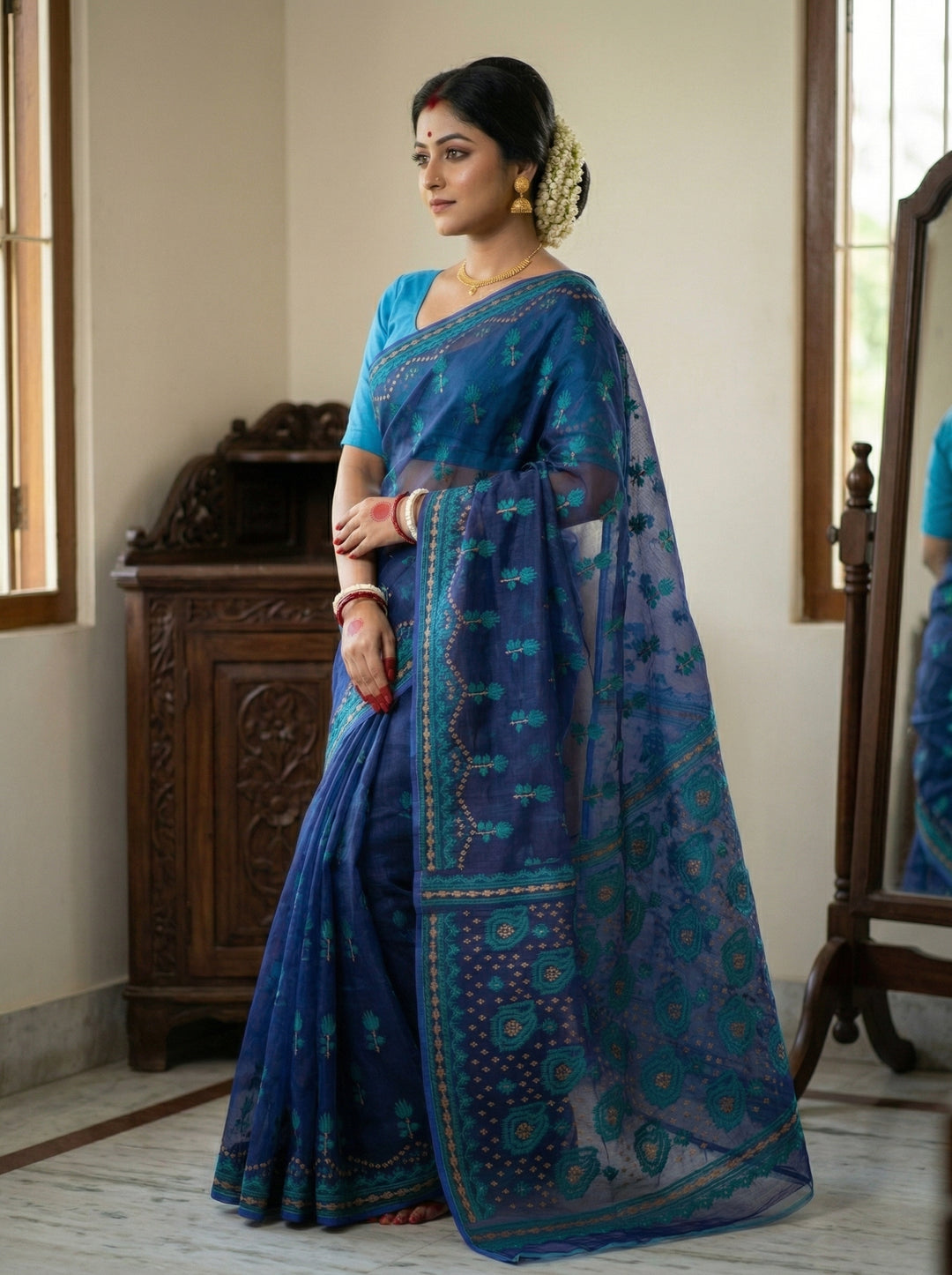 Pata Bahar Bengal Jamdani Saree