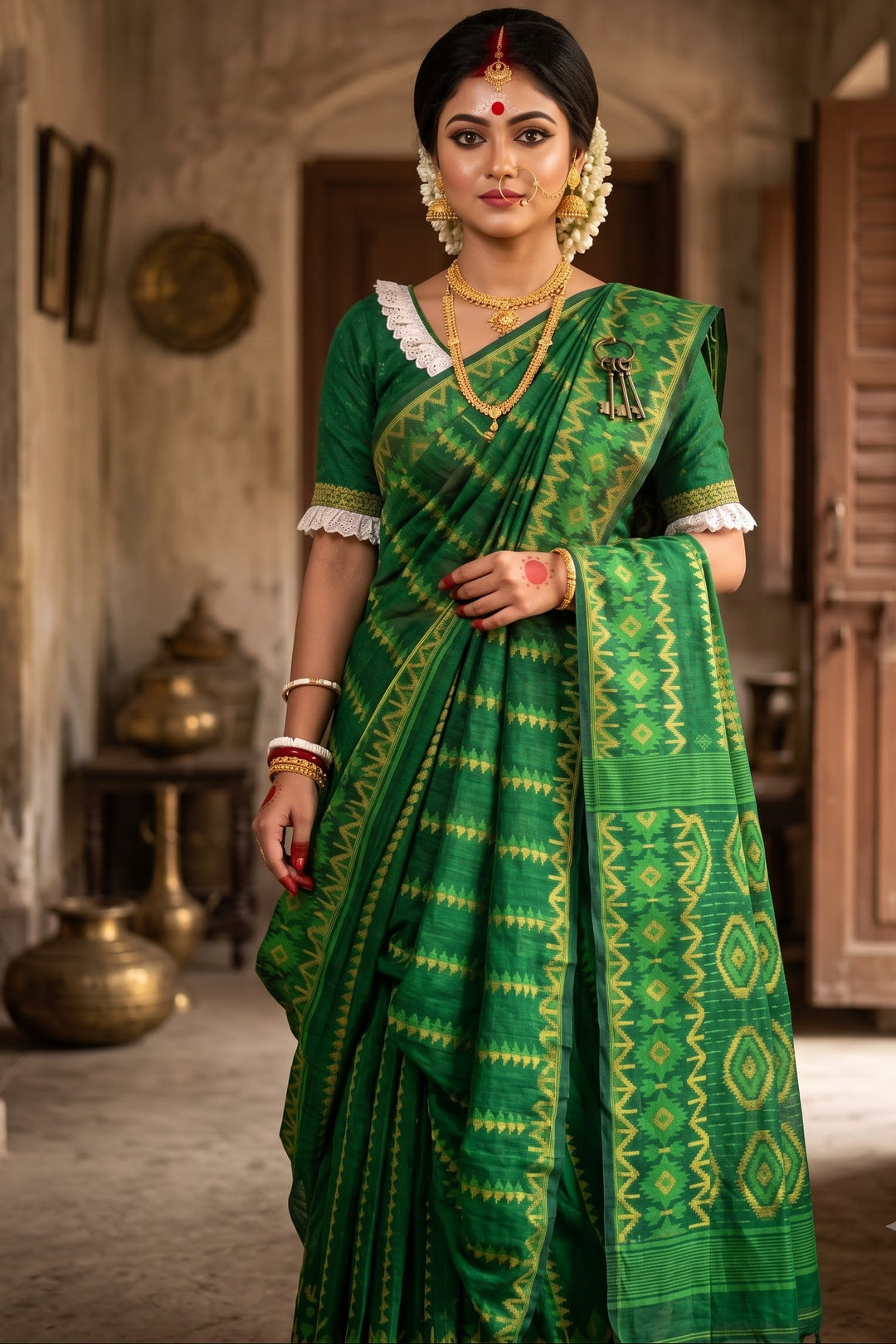 Durga Prabha Premium Zari Jamdani Saree