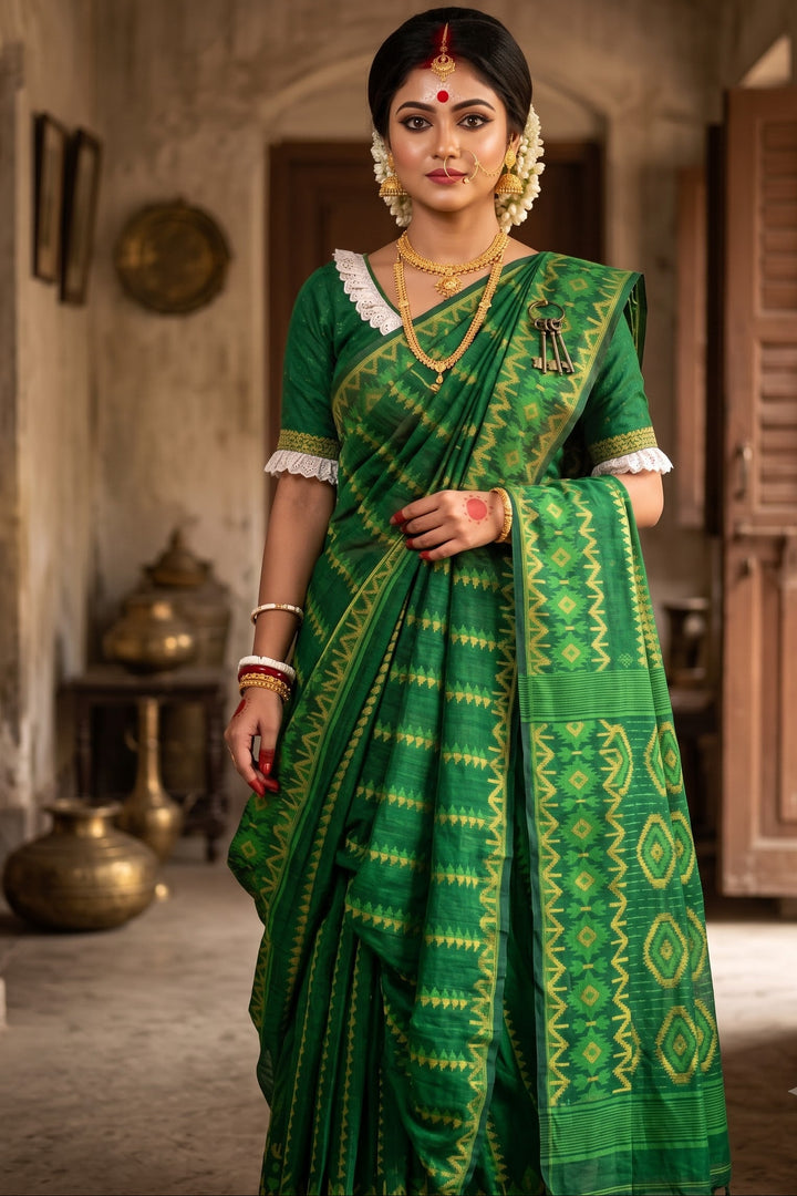 Durga Prabha Premium Zari Jamdani Saree