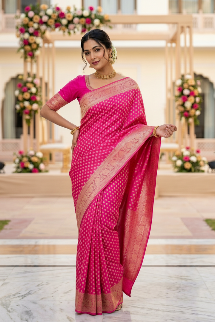 Radiant Bliss -Banarasi Semi Georgette Saree