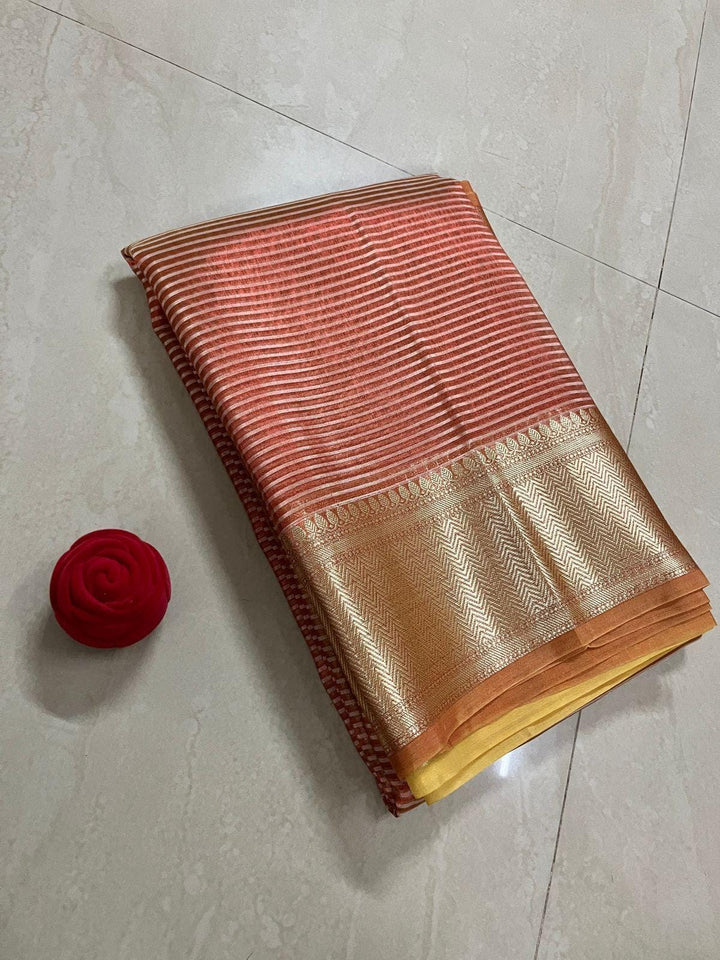 Sampurna- Striped Banarasi Tissue Saree