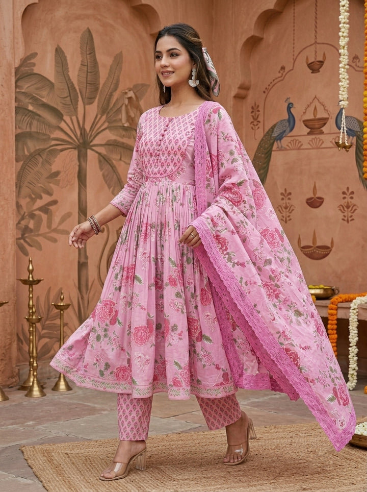 Petal Paradise Cotton Suit Set