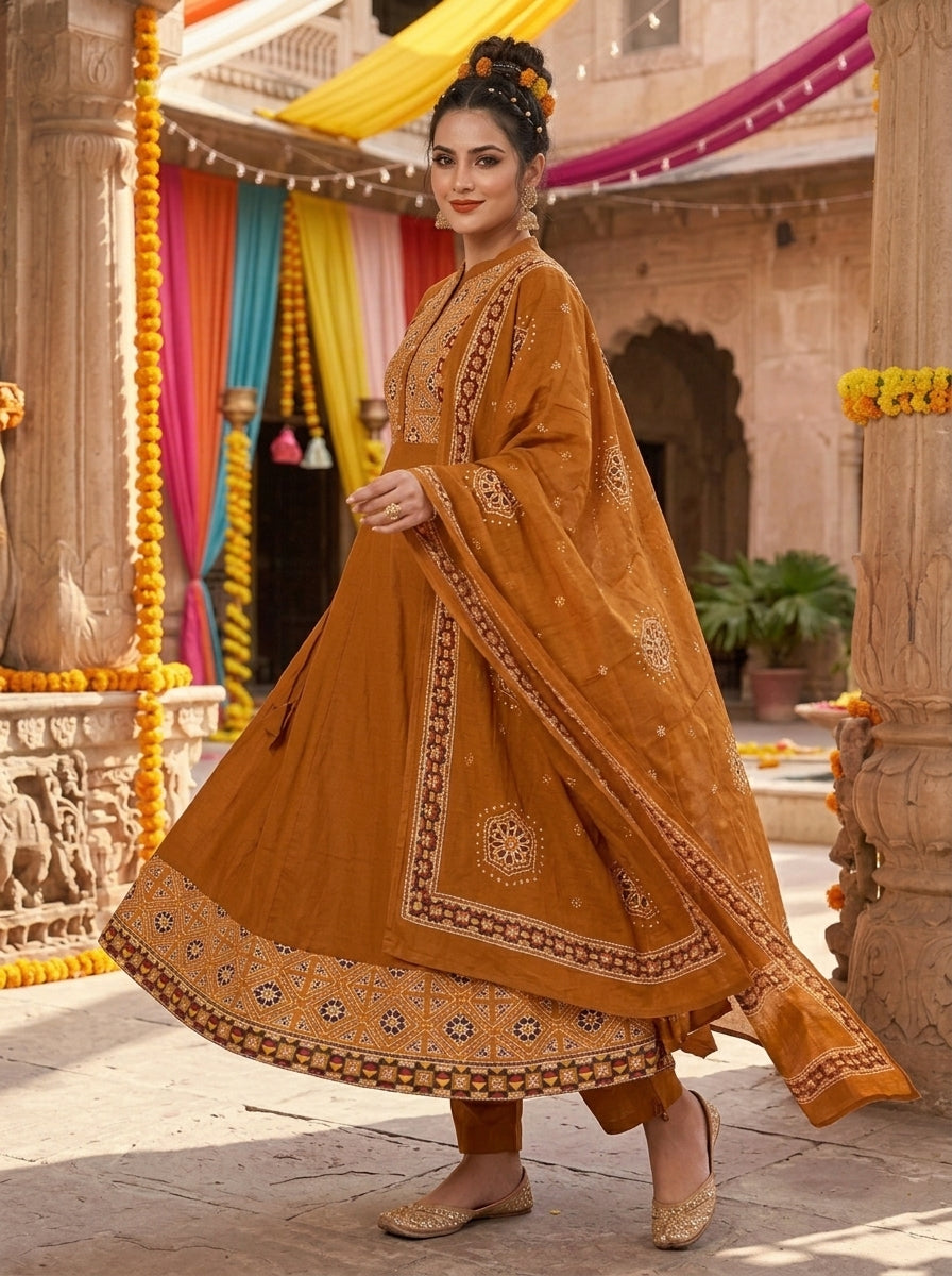 Earthy Elegance Cotton Kurti Set