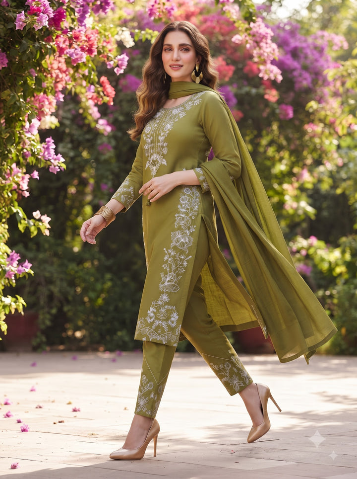 Pretty Petal Cotton Kurti Set