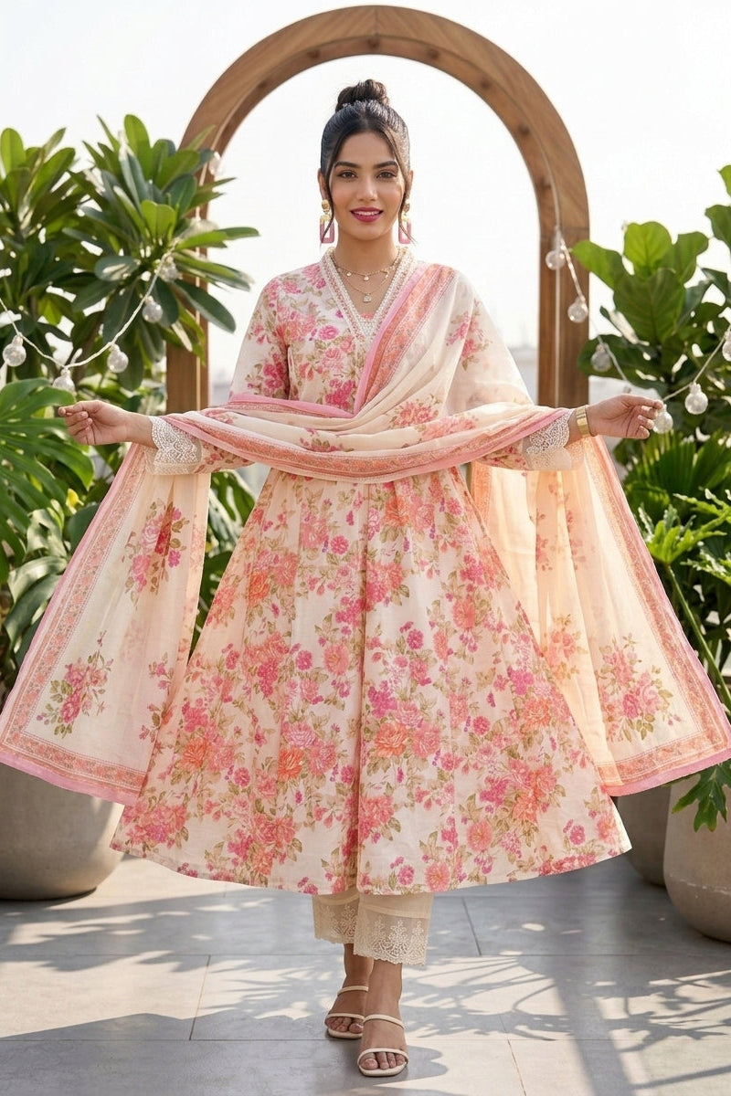 Lace Enchante Elegance Cotton Kurti Set
