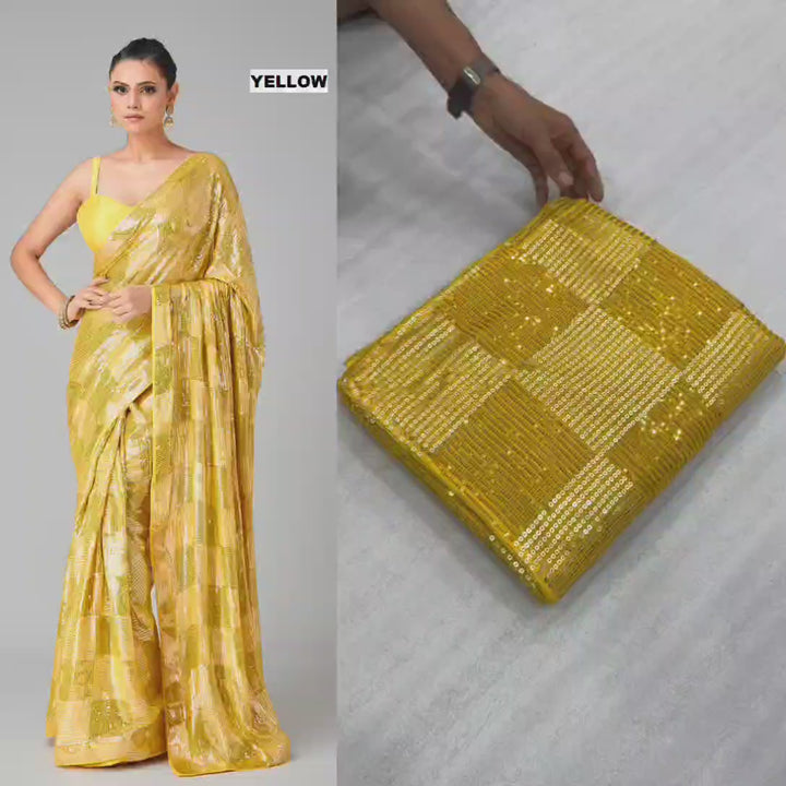 Glam Tour Georgette Silk Saree