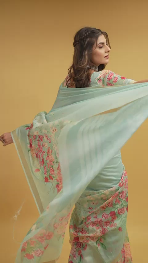 Meadow of Roses Fancy Chanderi Saree