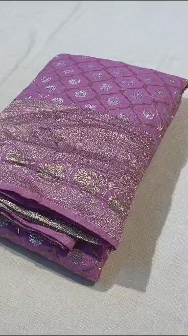 Preciously Kept In Banarasi Georgette  Silk Saree