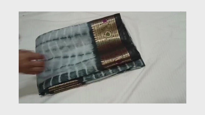 Shibori Beauties Semi Georgette Banarasi  Saree