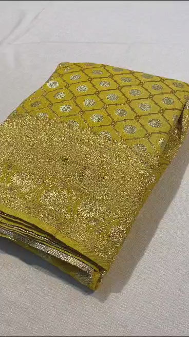 Preciously Kept In Banarasi Georgette  Silk Saree