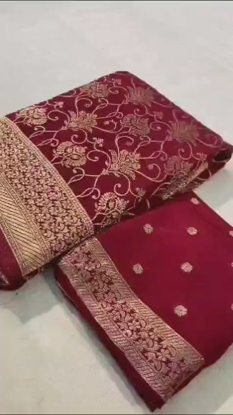 Romantic Moon Banarasi Khaddi Silk Saree