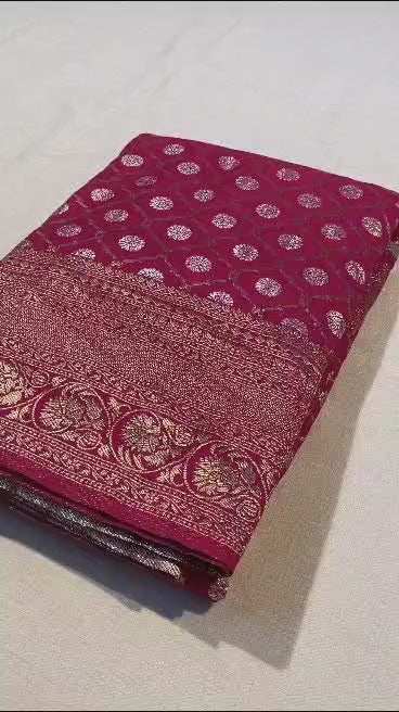 Preciously Kept In Banarasi Georgette  Silk Saree