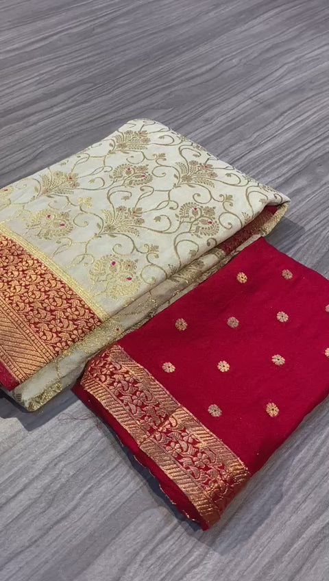 Preciously Kept In Georgette (Banarasi Silk)Saree