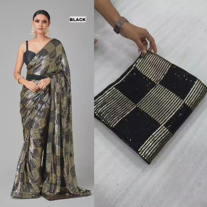 Glam Tour Georgette Silk Saree