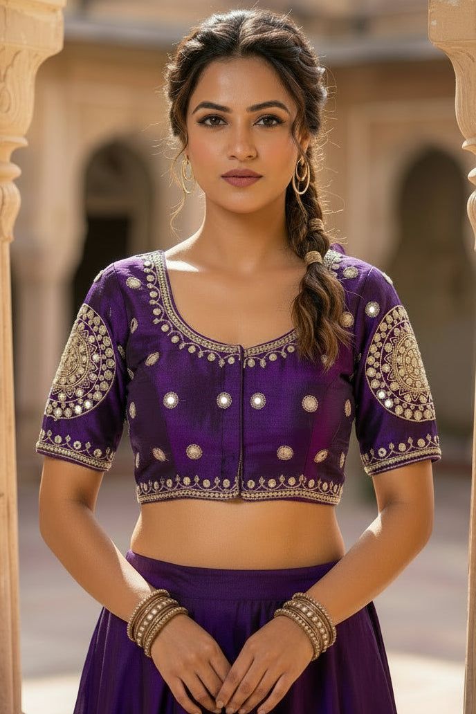 Imperial Purple Designer Silk Blouse