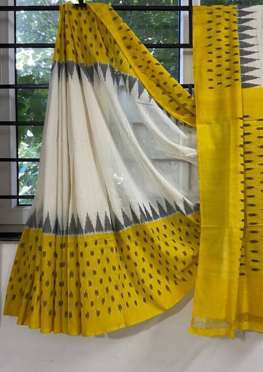 Ikkat Print Linen Saree