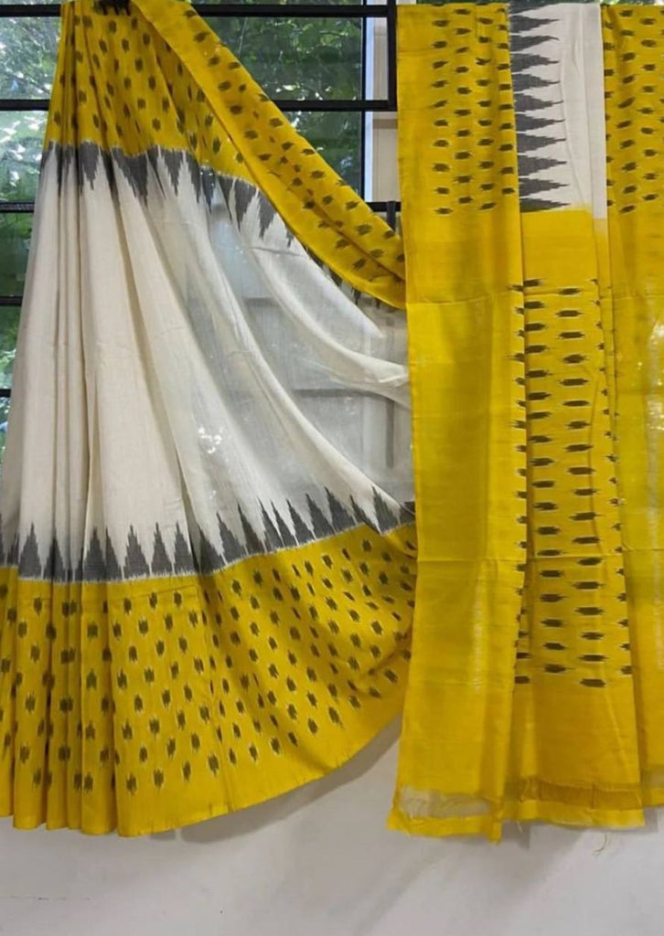 Ikkat Print Linen Saree