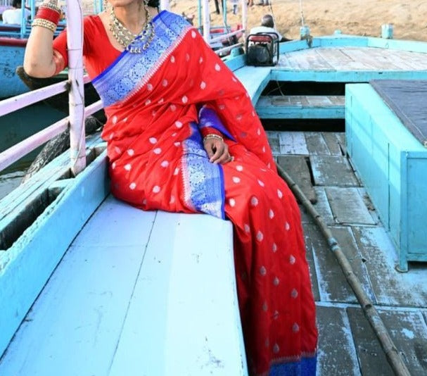 Semi Katan Banarasi Saree