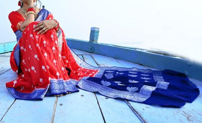 Semi Katan Banarasi Saree