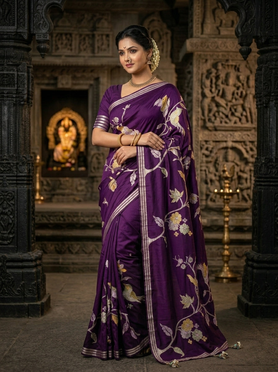Rhythm of Drapes Crepe Khaddi Silk Saree