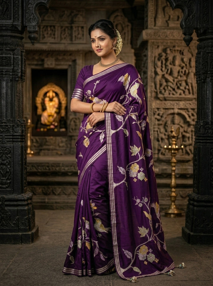 Rhythm of Drapes Crepe Khaddi Silk Saree