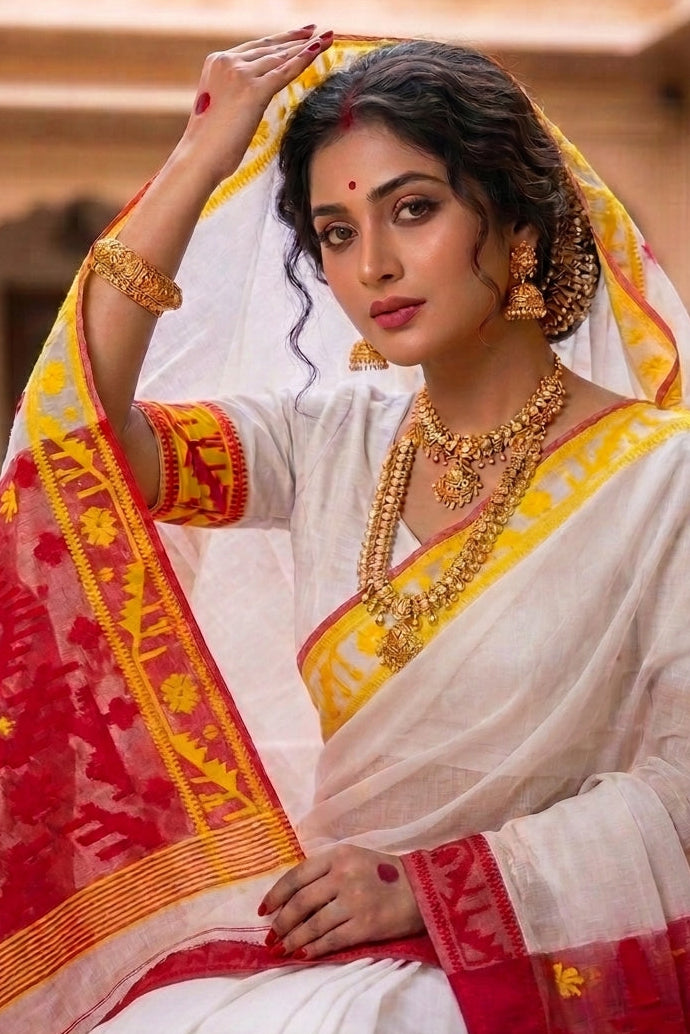 ঐতিহ্য (Oitijhyo) Ganga Jamuna Jamdani Saree