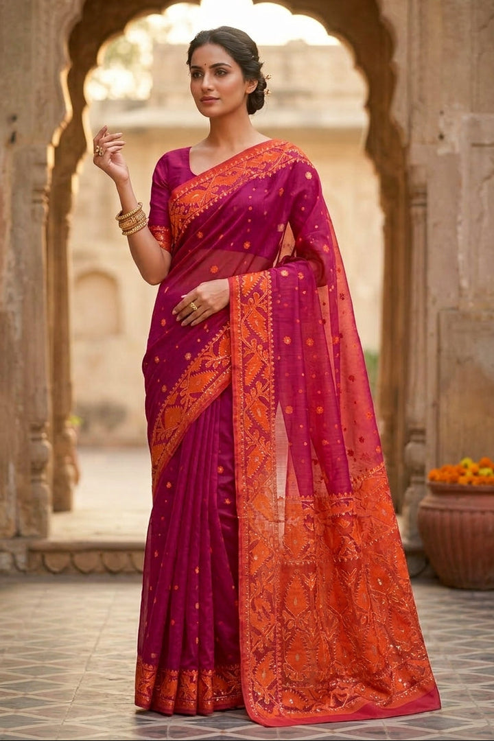 Swarnalekha Dhakai Jamdani Saree