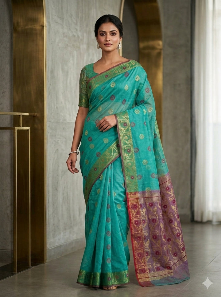 Suvarna Shobha Bengal Jamdani Saree