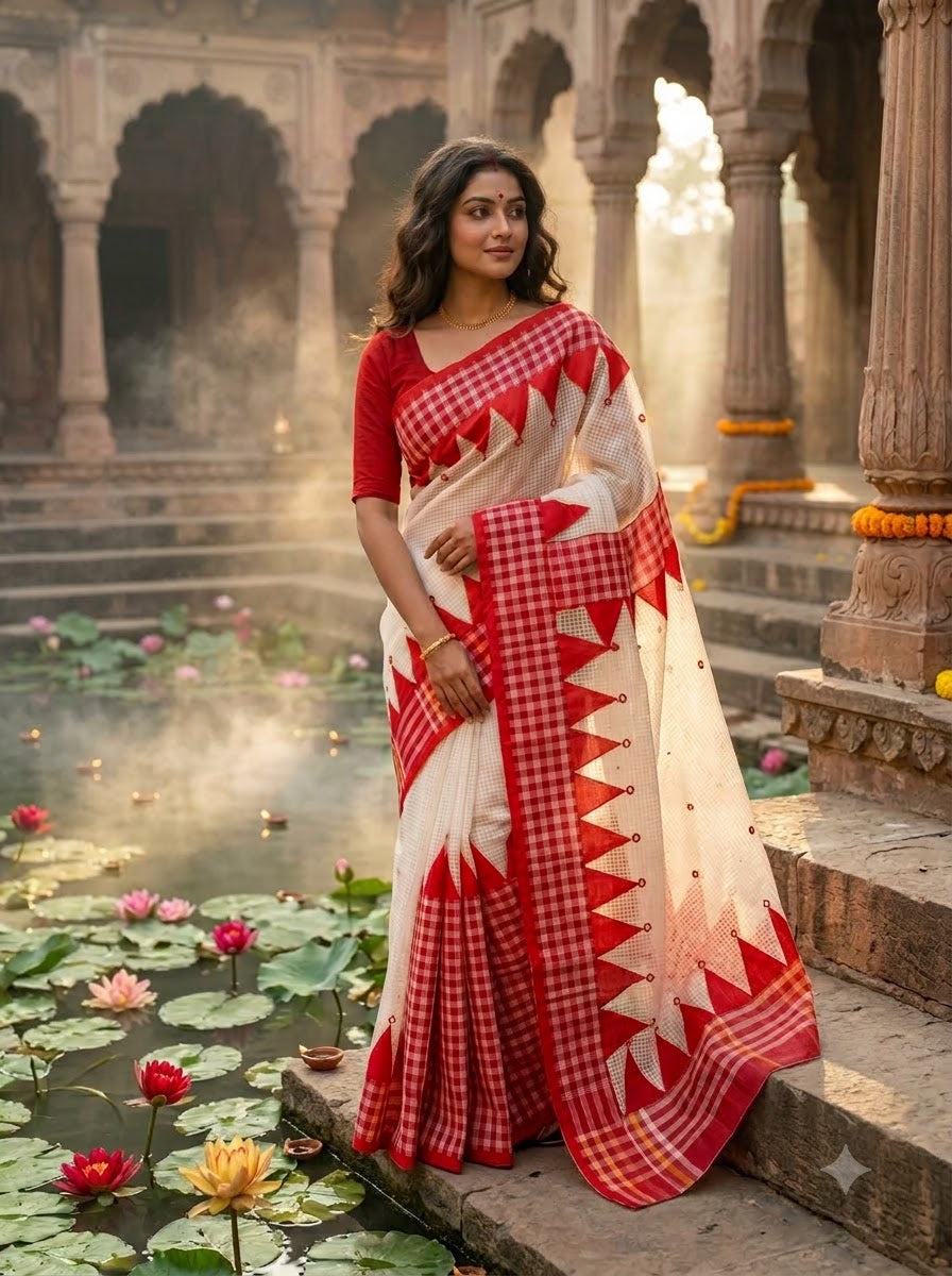 Lok Katha Nakshi Temple Saree