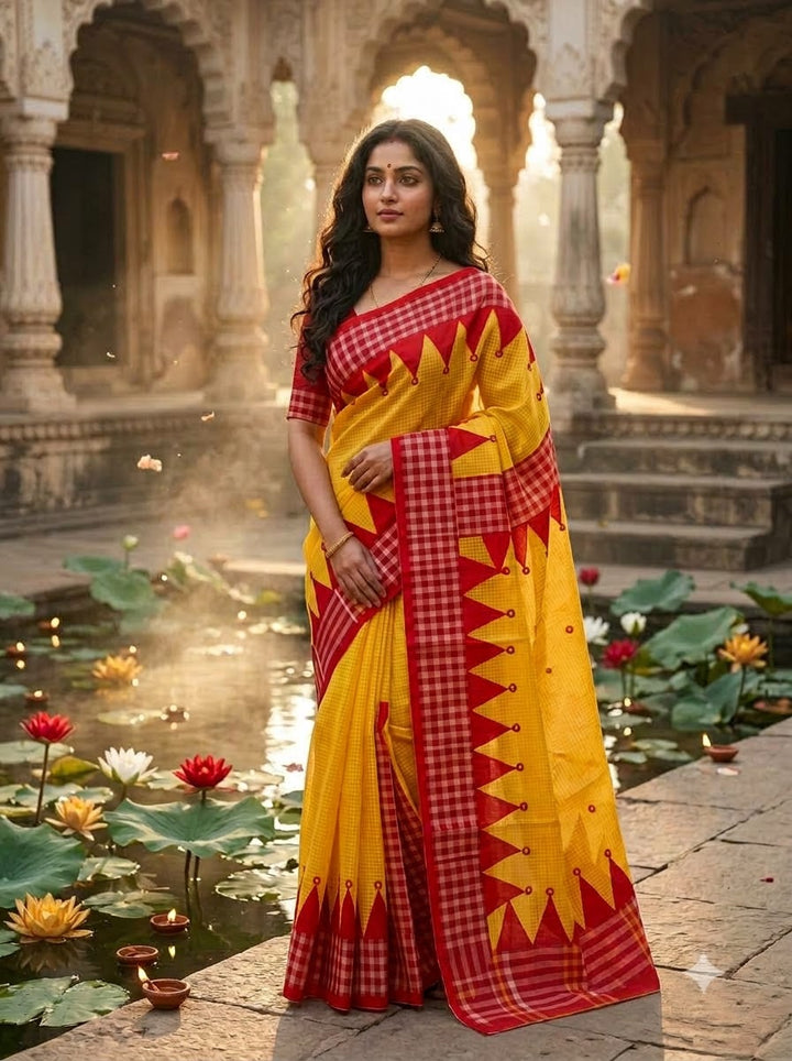 Lok Katha Nakshi Temple Saree