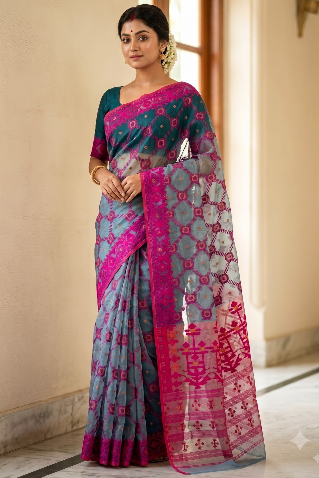 Pujar Shaj Bengal Jamdani Saree