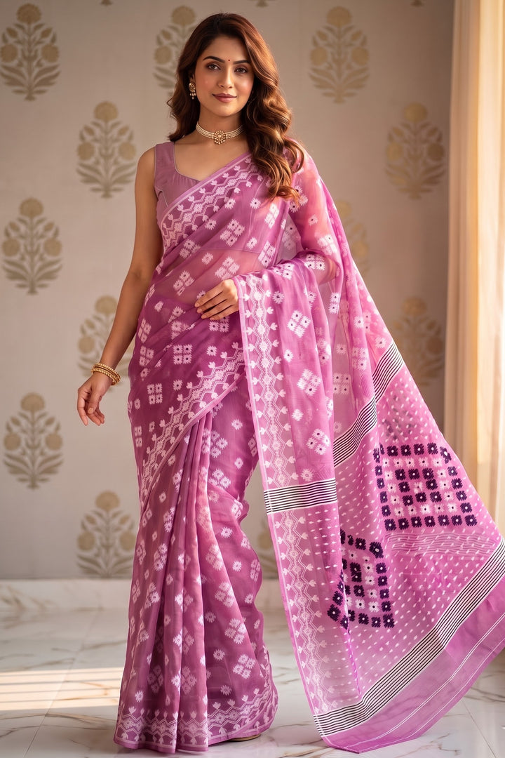 Laal Maati Dhakai Jamdani Saree