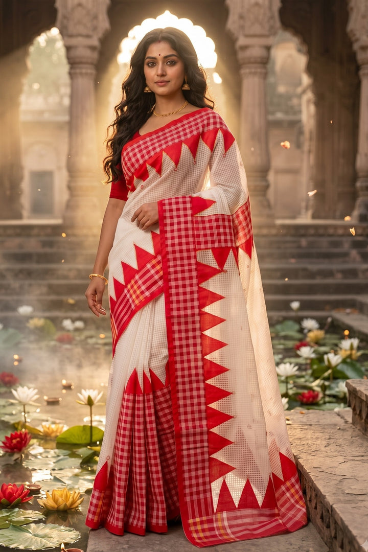Lok Katha Nakshi Temple Saree