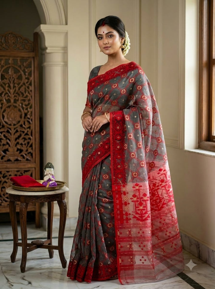 Pujar Shaj Bengal Jamdani Saree