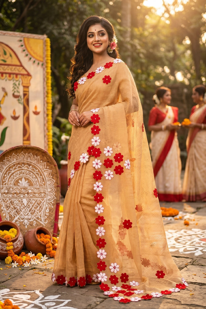Surobhilata Reshom Kota Applique Saree