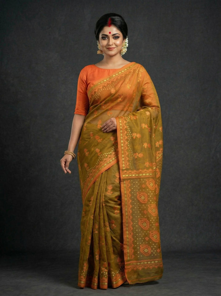 Pata Bahar Bengal Jamdani Saree