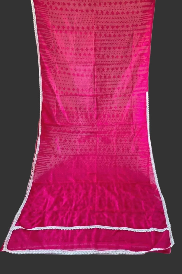 Binodini Bengal Jamdani Saree(Pink)